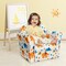 Kids Armrest Upholstered Sofa Chair with Cute Patterns with Wide Backrest